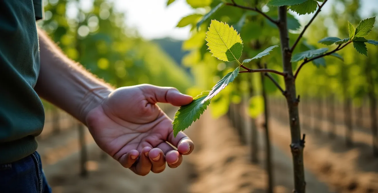 Agroforstsystem mit Pappelreihen als Windschutz auf Brandenburger Acker