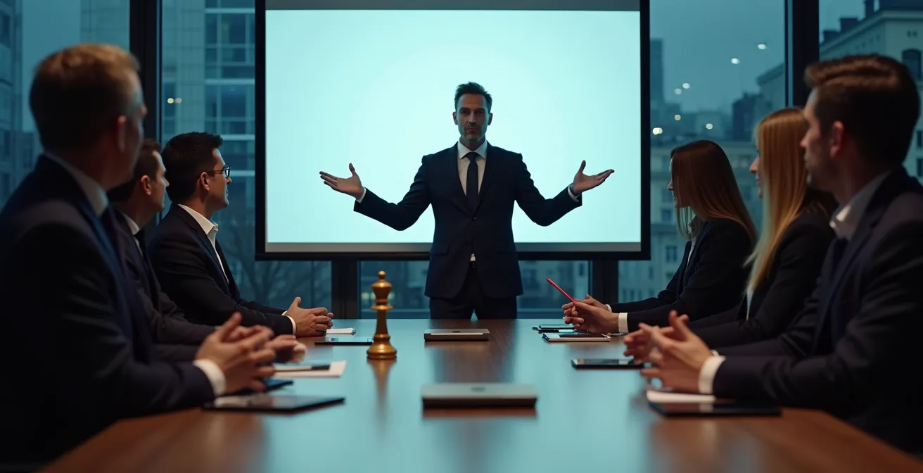 Professionelle Geschäftsleute in einem Vergabeverfahren, was den Wettbewerbsvorteil durch LkSG-Compliance symbolisiert.