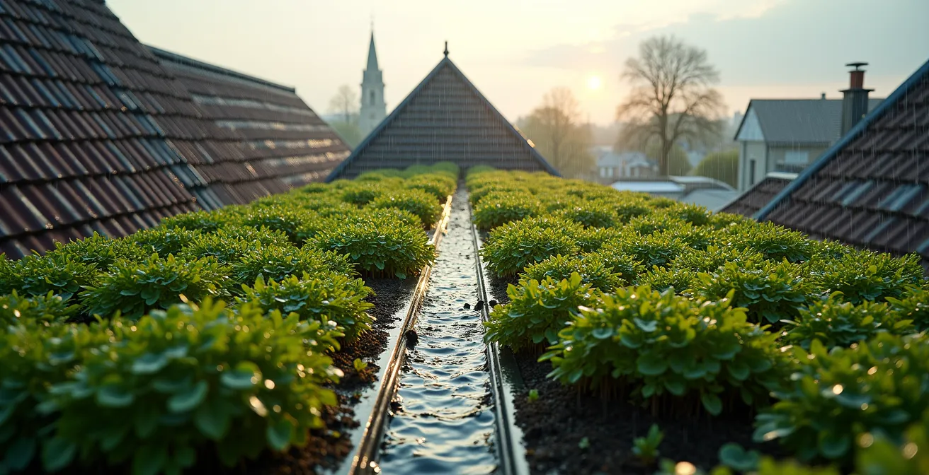 Gründach Regenwasserrückhalt für nachhaltige Gartenbewässerung