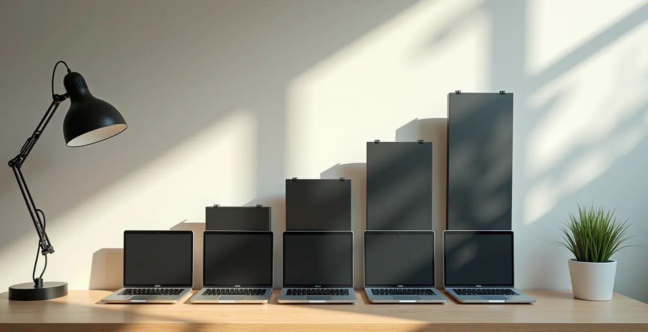 Symbolische Darstellung der Kostenersparnis durch Refurbished-IT im Bürokontext